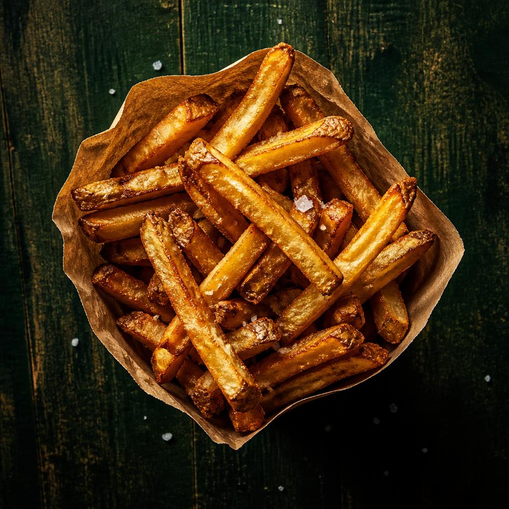 Handgesneden Agria friet met zeezout
