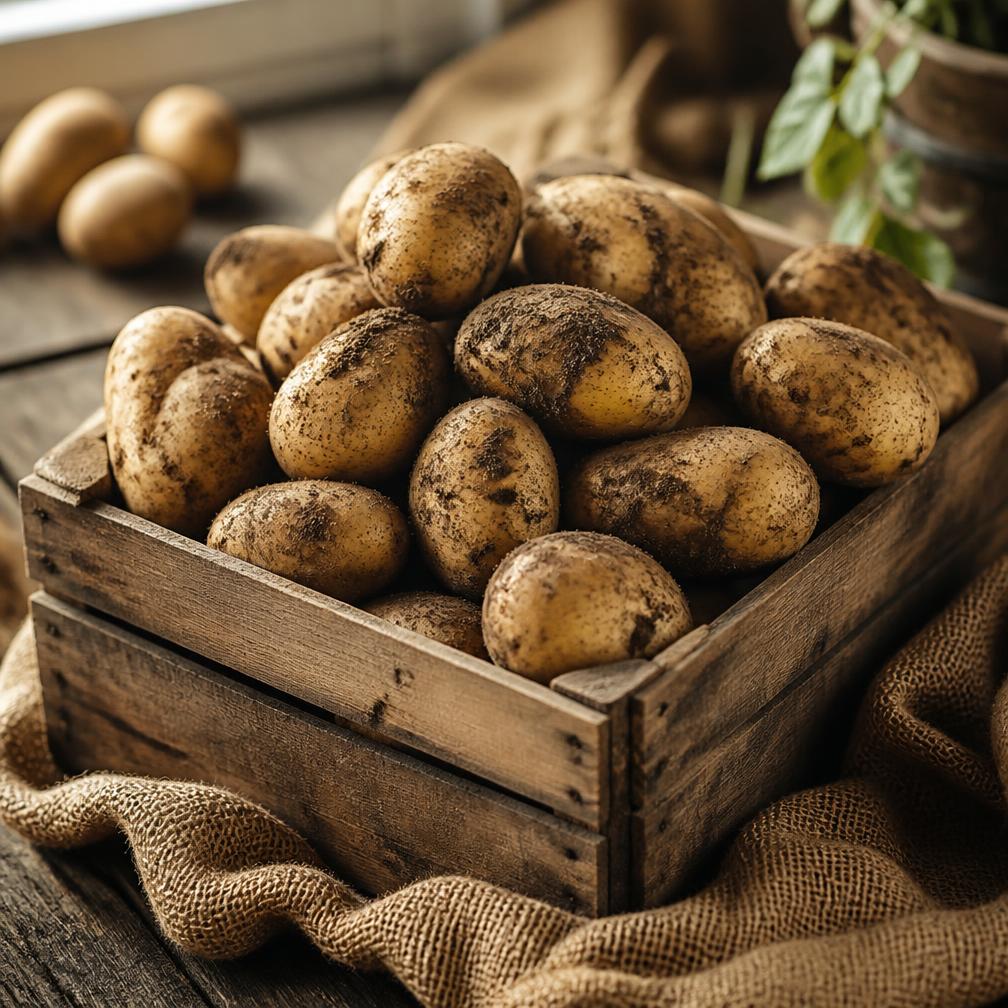 Verse Agria aardappelen van de lokale boer